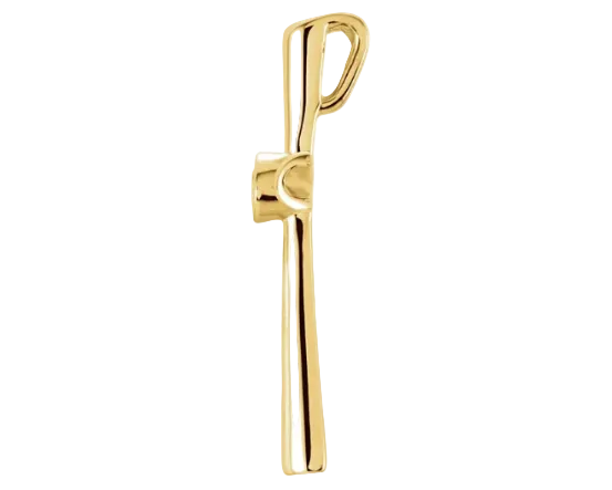 Cross with Bezel Set Diamond - Yellow Gold