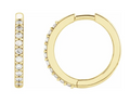 15 x 1.65mm Diamond Huggie Hoop Earrings - Yellow Gold