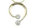 Double Diamond Curl Pendant - Two-Tone