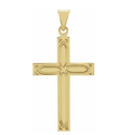 Engraved Cross Pendant - Yellow Gold