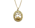 Half Moon Bay Pumpkin and Moon Pendant/Charm - Yellow Gold