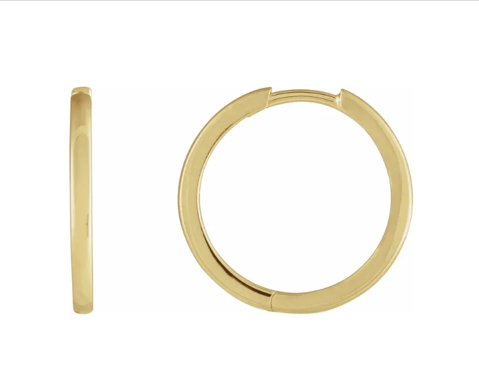 18.0 x 1.65mm Huggie Hoop Earrings - Yellow Gold