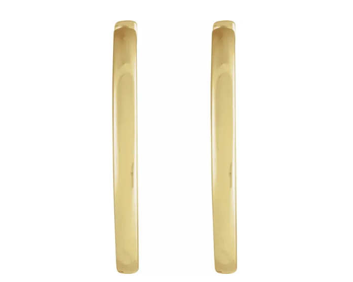 18.0 x 1.65mm Huggie Hoop Earrings - Yellow Gold