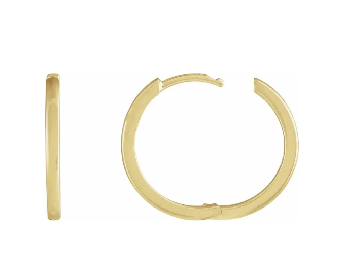 18.0 x 1.65mm Huggie Hoop Earrings - Yellow Gold