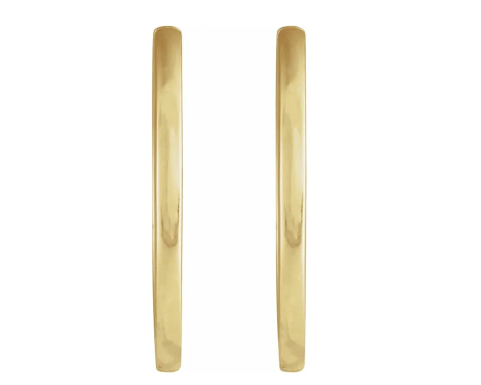 20.0 x 1.65mm Huggie Hoop Earrings - Yellow Gold