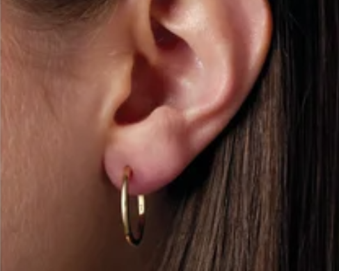20.0 x 1.65mm Huggie Hoop Earrings - Yellow Gold