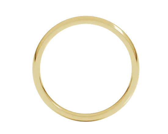 3mm Half Round Band - Yellow Gold