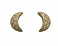 Moonlight Stud Earrings with Diamonds - Yellow Gold