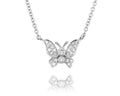Diamond Butterfly Necklace - White Gold