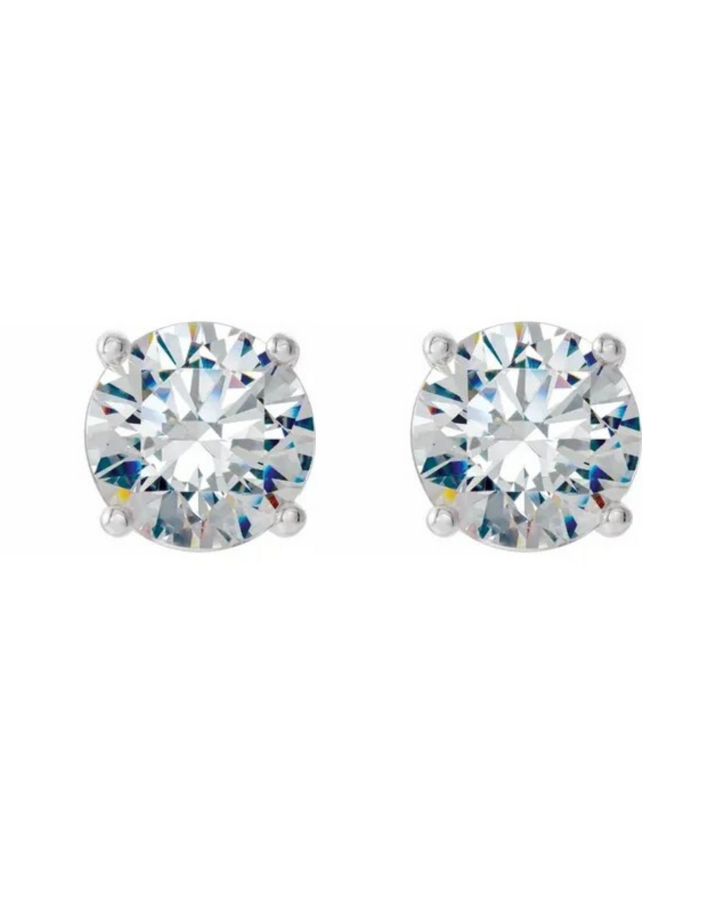 Diamond Stud Earrings 0.60ctw - White Gold