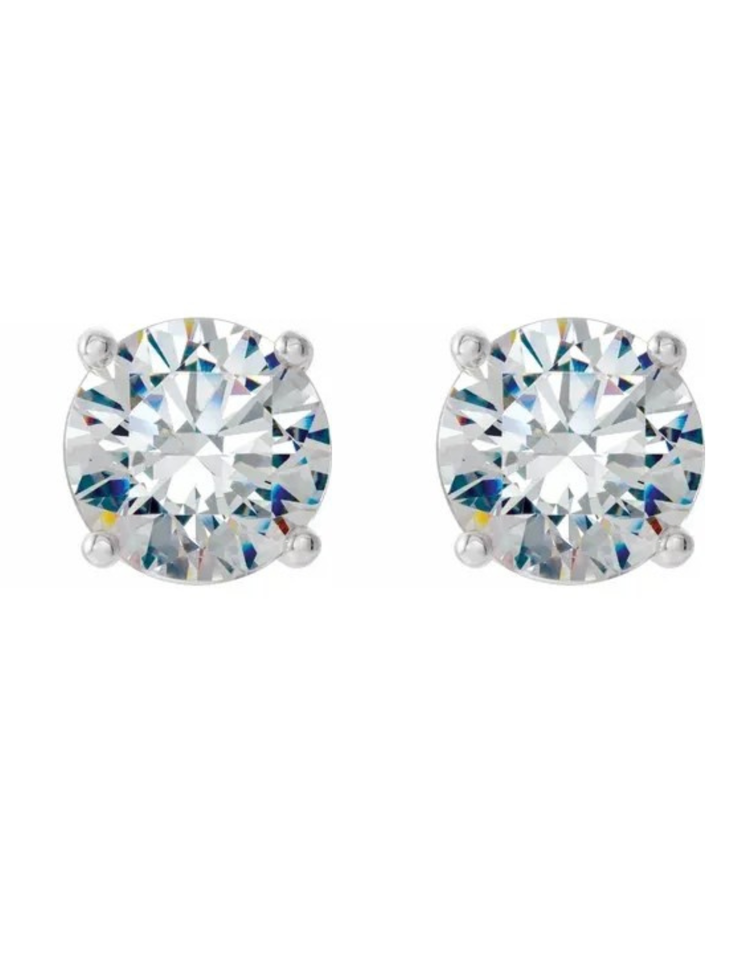 1.55ctw Lab Grown Diamond Stud Earrings - White Gold