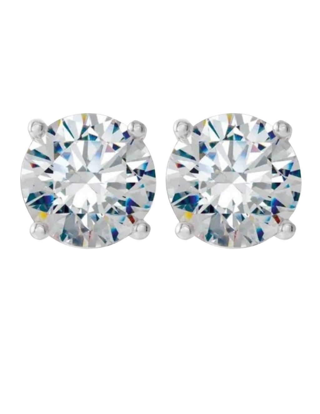 Lab Diamond Stud Earrings 2.08ctw - White Gold
