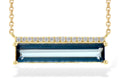London Blue Topaz Bar Necklace - Yellow Gold