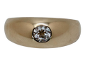 Flush Set Men's Dome Diamond Ring - Yellow Gold