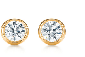 Tiffany & Co Diamonds by the Yard Bezel Stud Earrings - Yellow Gold