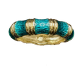 Bamboo Pattern Enamel Eternity Band - Yellow Gold