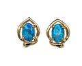 African Opal Studs - Yellow Gold