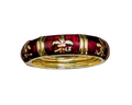 Red Enamel Fleur-De-Lis Eternity Band - Yellow Gold