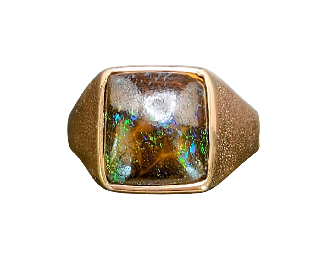 Australian Boulder Opal Ring - Rose Gold