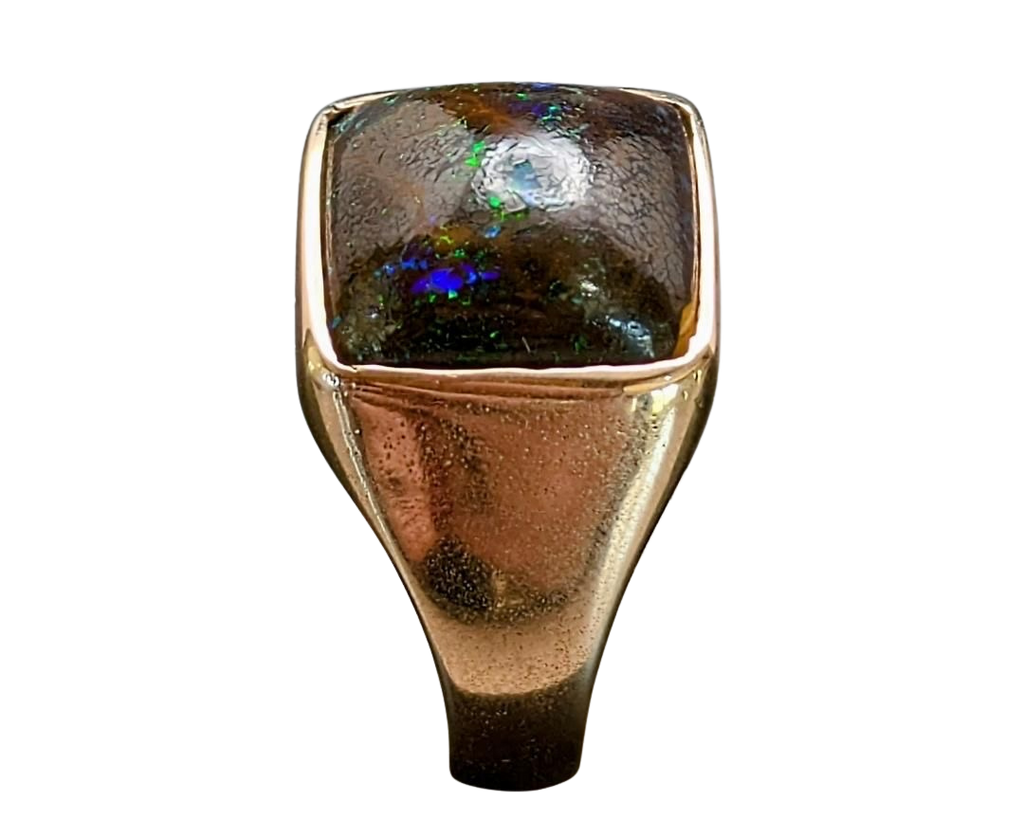 Australian Boulder Opal Ring - Rose Gold