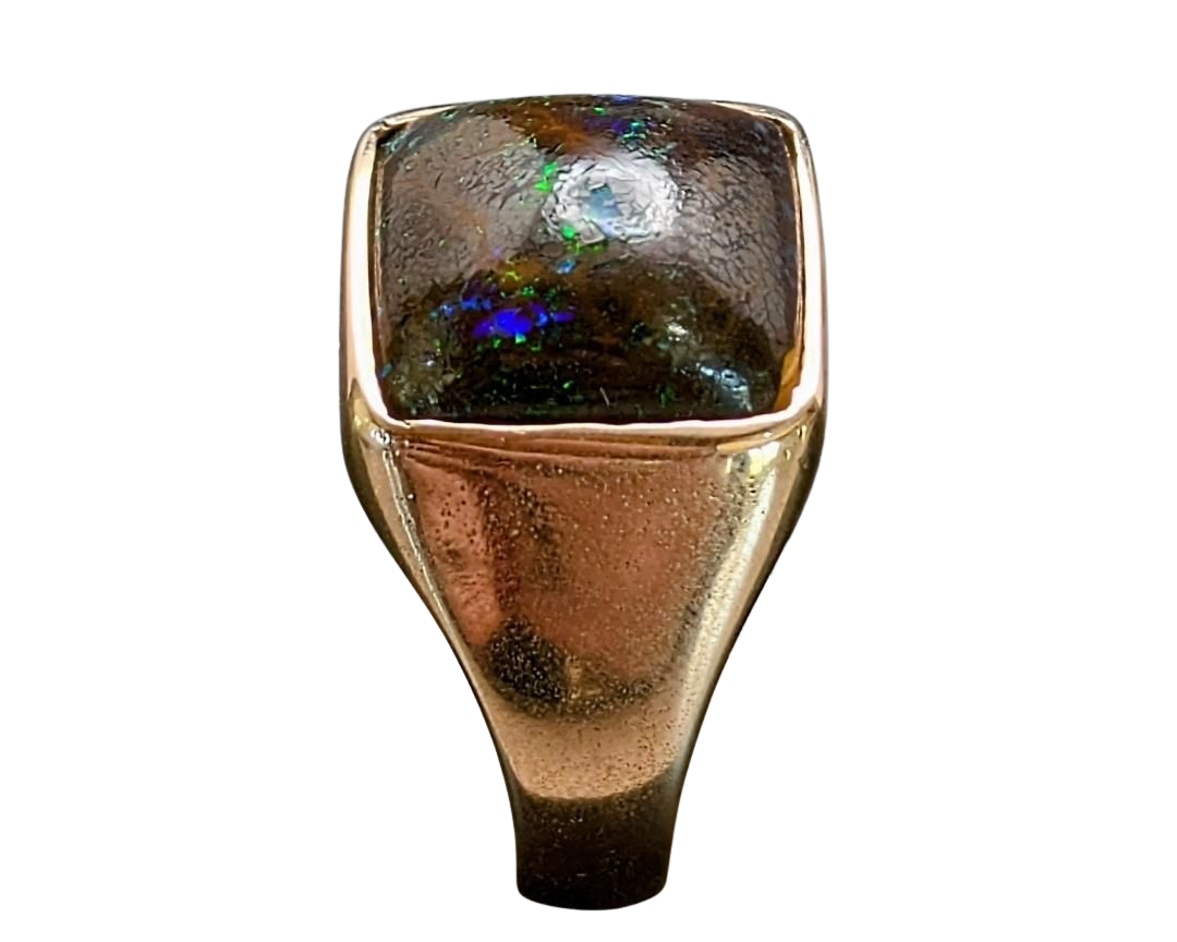 Australian Boulder Opal Ring - Rose Gold