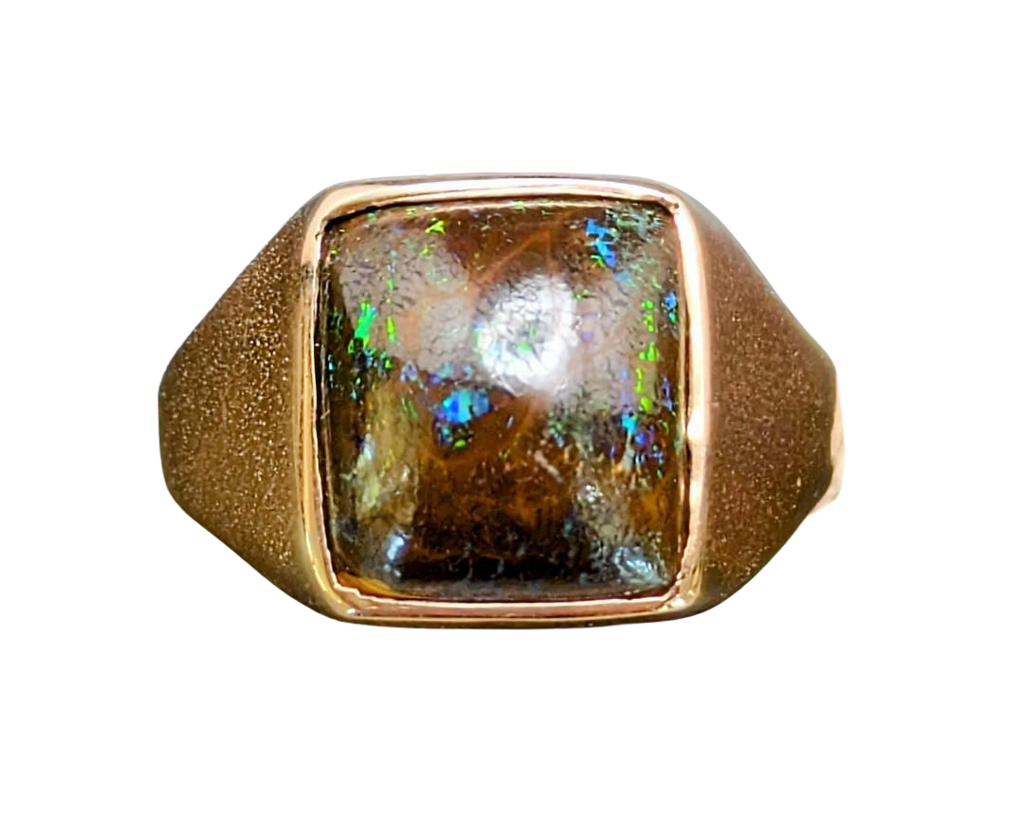 Australian Boulder Opal Ring - Rose Gold