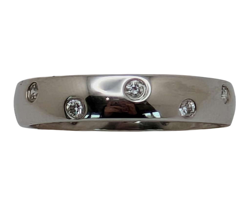 Flush Set Diamond Band 4.1mm - Platinum