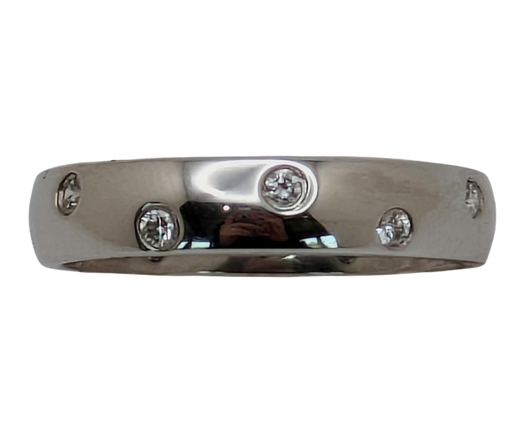 Flush Set Diamond Band 4.1mm - Platinum
