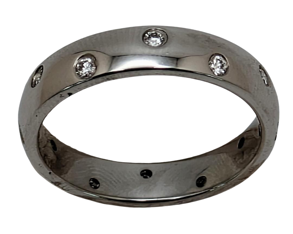 Flush Set Diamond Band 4.1mm - Platinum