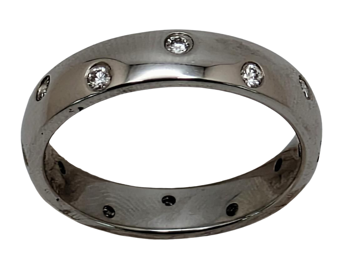 Flush Set Diamond Band 4.1mm - Platinum