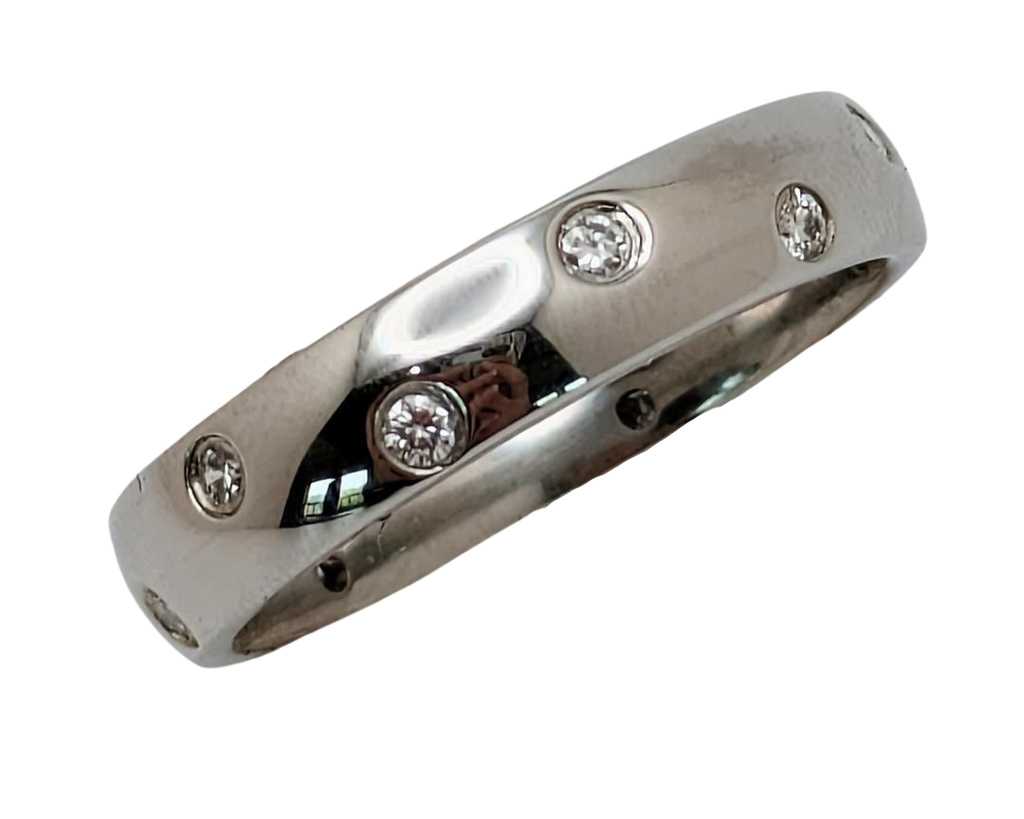 Flush Set Diamond Band 4.1mm - Platinum