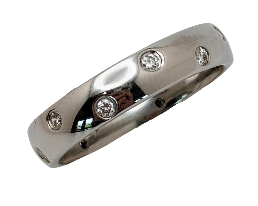 Flush Set Diamond Band 4.1mm - Platinum