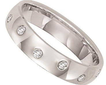 Flush Set Diamond Band 4.1mm - Platinum