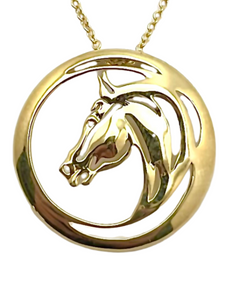 Charity Horse Head Pendant - Yellow Gold
