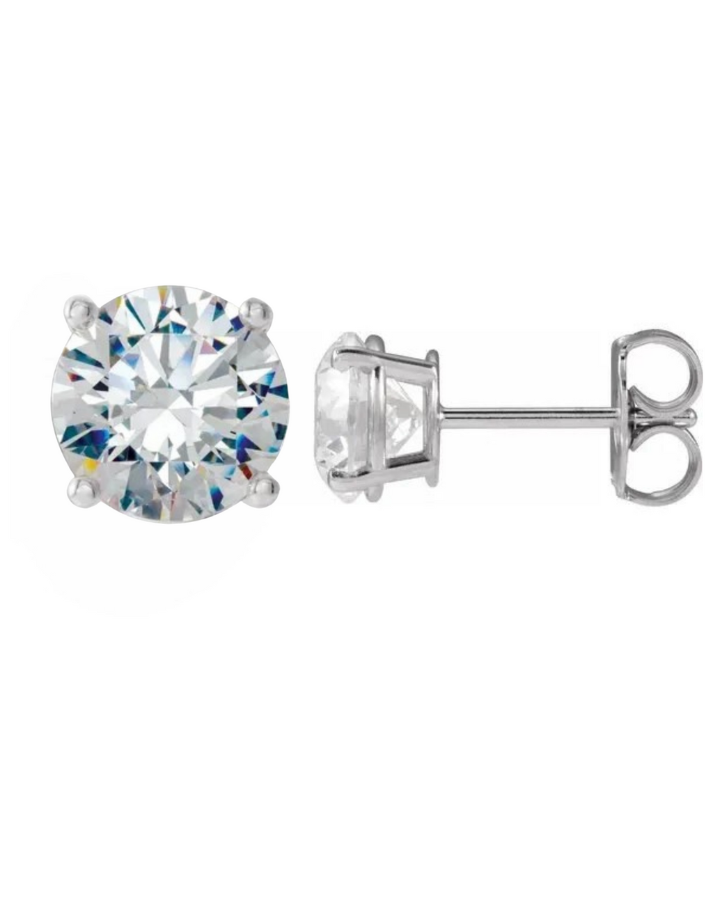 Lab Diamond Stud Earrings 2.08ctw - White Gold