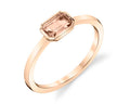 Emerald Cut Morganite Ring - Rose Gold