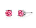 4mm Pink Tourmaline Stud Earrings - White Gold