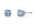 Aquamarine Stud Earrings 5mm - White Gold