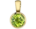 Peridot Bezel Set Pendant - Yellow Gold
