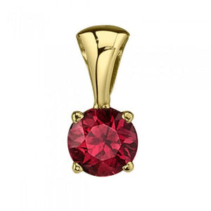 Ruby Solitaire Pendant 4.5mm - Yellow Gold