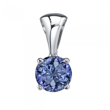 Tanzanite Solitaire Pendant 5.5mm - White Gold