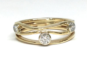 Diamond River Stones Ring III - Yellow Gold