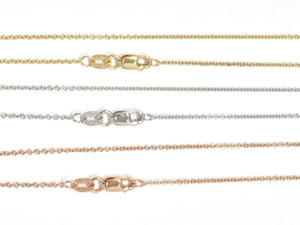 Cable Link Chain 1.3mm - White, Yellow, Rose Gold