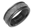 Black Tungsten Band w/ Meteorite Center