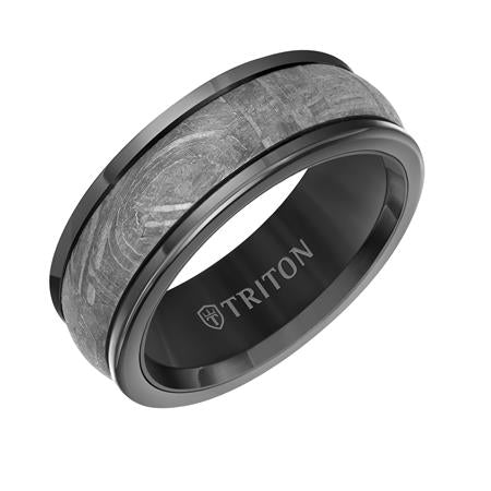 Black Tungsten Band w/ Meteorite Center