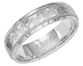 Hammered & Brush Finish Center Band - Platinum