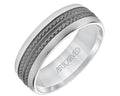 Black Rhodium Center Band - White Gold