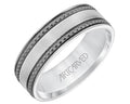 Black Rhodium Stripe Band - White Gold