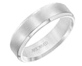 Beveled Edge Band w/ Brush Finish - White Gold