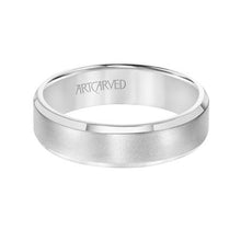 Load image into Gallery viewer, Beveled Edge Band w/ Brush Finish - White Gold
